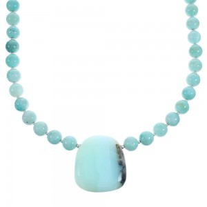 Southwest Anden Opal Sterling Silver Bead Necklace KX120984
