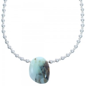 Sterling Silver and Anden Opal Bead Necklace KX120986