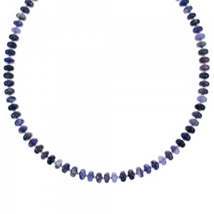 Charoite Sterling Silver 16" Bead Necklace KX120978