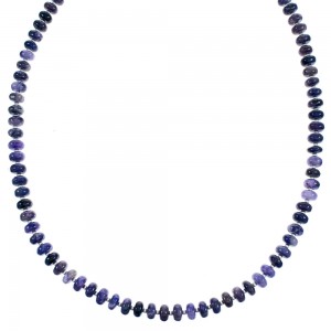 Charoite Sterling Silver 18" Bead Necklace KX120979