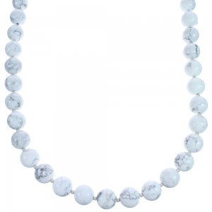 Sterling Silver 30" Howlite Bead Necklace KX121121