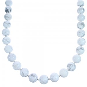 Sterling Silver Howlite Bead Necklace KX121119