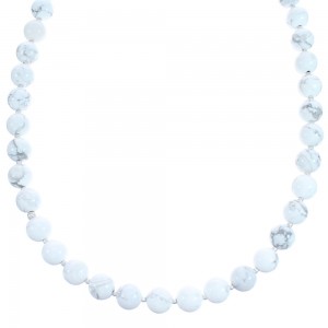 Sterling Silver Howlite Bead Necklace KX121114