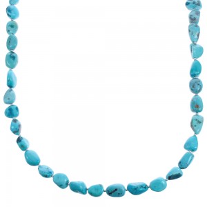 Sterling Silver Kingman Turquoise Bead Necklace KX121098