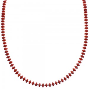 Coral Sterling Silver 18" Bead Necklace KX121072
