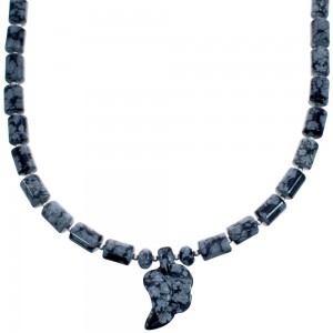 Silver Leaf Agate Bead Necklace KX120888