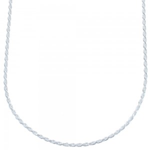Sterling Silver 16" Italian Rope Chain Necklace KX120887