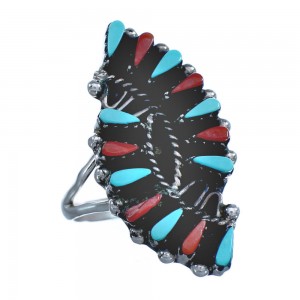 Turquoise and Coral Ring Size 5-1/2 KX121191