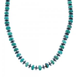 Turquoise & Hematite Sterling Silver Bead Necklace JX121530