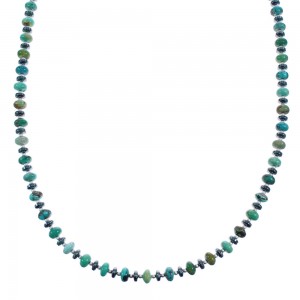 Southwestern Sterling Silver, Turquoise, and Hematite  Bead Necklace JX121535