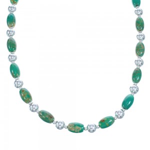Sterling Silver And Turquoise Bead Necklace JX121541