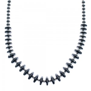 Hematite Authentic Sterling Silver Bead Necklace MX121588