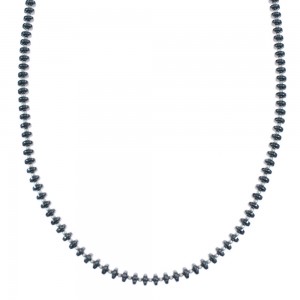 Hematite Genuine Sterling Silver Southwest Bead Necklace MX121587