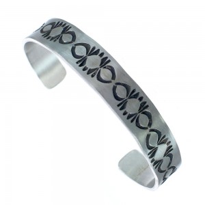 Sterling Silver Native American Navajo Cuff Bracelet KX121348