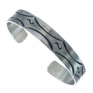 Sterling Silver Native American Navajo Cuff Bracelet KX121350
