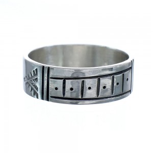 Navajo Authentic Sterling Silver Band Ring Size 12-1/2 AX121413