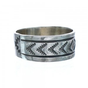 Navajo Authentic Sterling Silver Band Ring Size 10 AX121409