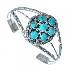 Navajo Indian Turquoise Sterling Silver Cuff Bracelet AX121371