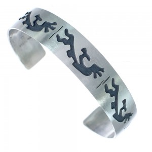Sterling Silver Navajo Kokopelli Cuff Bracelet AX121761
