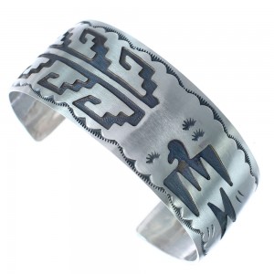 Genuine Sterling Silver Navajo Cuff Bracelet AX121718