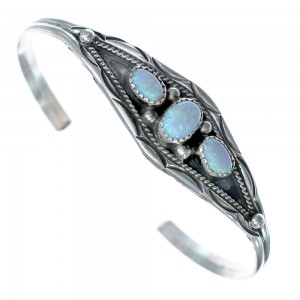 Sterling Silver Navajo Opal Cuff Bracelet AX121828