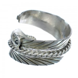 American Indian Authentic Sterling Silver Feather Ring Size 9-3/4 AX122040