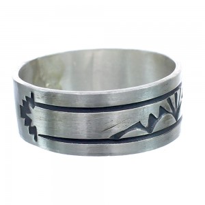 Navajo Authentic Sterling Silver Band Ring Size 12-3/4 AX121958