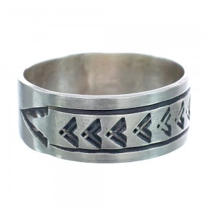Navajo Authentic Sterling Silver Band Ring Size 12-1/2 AX121973