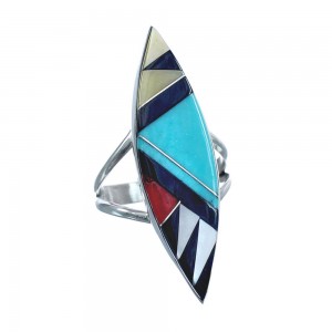 Multicolor Inlay Authentic Sterling Silver Ring Size 7 JX122149
