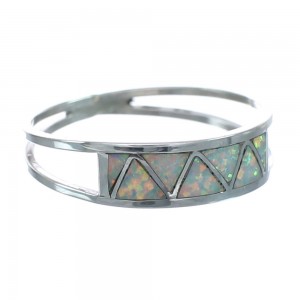 Native American Zuni Authentic Sterling Silver Opal Ring Size 12-1/2 JX122476