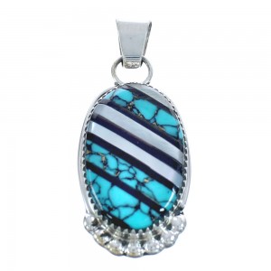 Native American Sterling Silver Multicolor Multistone Pendant JX122843