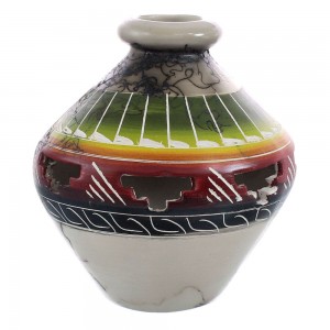 Navajo Horse Hair Pottery Native American Hand Crafted Pot JX122924