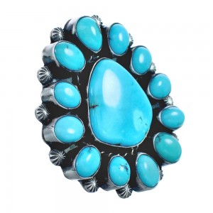 Native American Turquoise Sterling Silver Ring Size 9 JX122964
