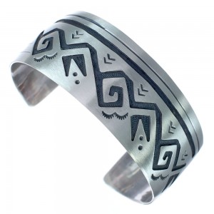 Native American Navajo Water Wave Sterling Silver Cuff Bracelet JX123027
