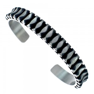 Native American Navajo Genuine Sterling Silver Cuff Bracelet JX122992