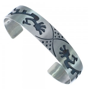 Native American Navajo Sterling Silver Kokopelli Cuff Bracelet JX122996
