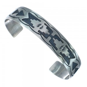 Native American Navajo Sterling Silver Cuff Bracelet JX123006
