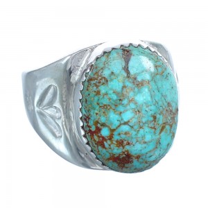 Native American Sterling Silver Turquoise Ring Size 12-3/4 AX123076