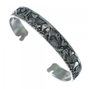 Native American Navajo Authentic Sterling Silver Horse Cuff Bracelet JX123040