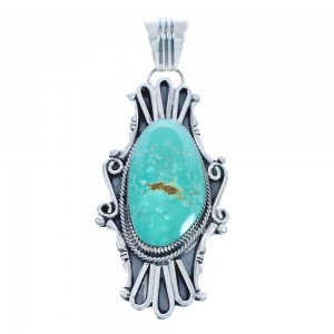Native American Turquoise Genuine Sterling Silver Pendant JX123303