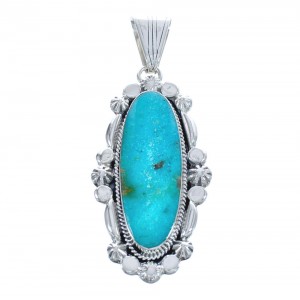 Native American Turquoise Genuine Sterling Silver Pendant JX123275