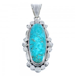 Native American Turquoise Genuine Sterling Silver Pendant JX123278