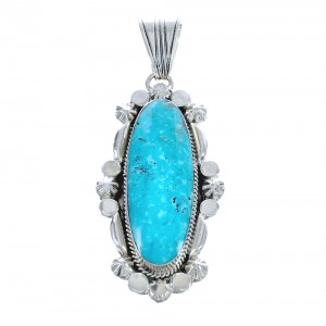 Native American Turquoise Genuine Sterling Silver Pendant JX123279