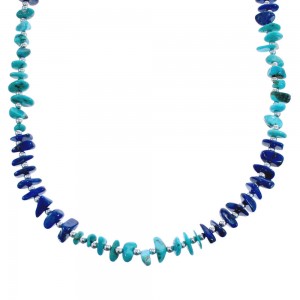 Native American Turquoise and Lapis Lazuli Bead Necklace JX123464