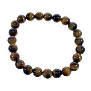 Native American Tiger Eye Stretch Bead Bracelet JX123425