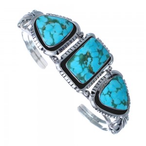 Sterling Silver Multistone Turquoise Navajo Cuff Bracelet AX123770