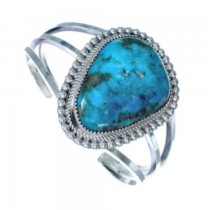 Sterling Silver And Turquoise Navajo Cuff Bracelet AX123779