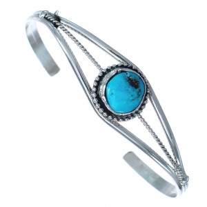 Sterling Silver And Turquoise Navajo Cuff Bracelet AX123753