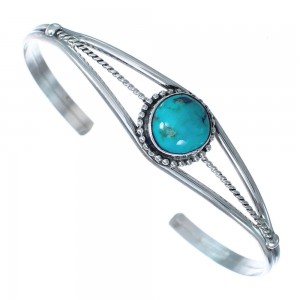 Sterling Silver And Turquoise Navajo Cuff Bracelet AX123759
