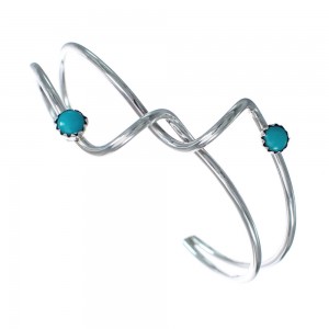 Turquoise And Genuine Sterling Silver Baby Cuff Bracelet AX123900